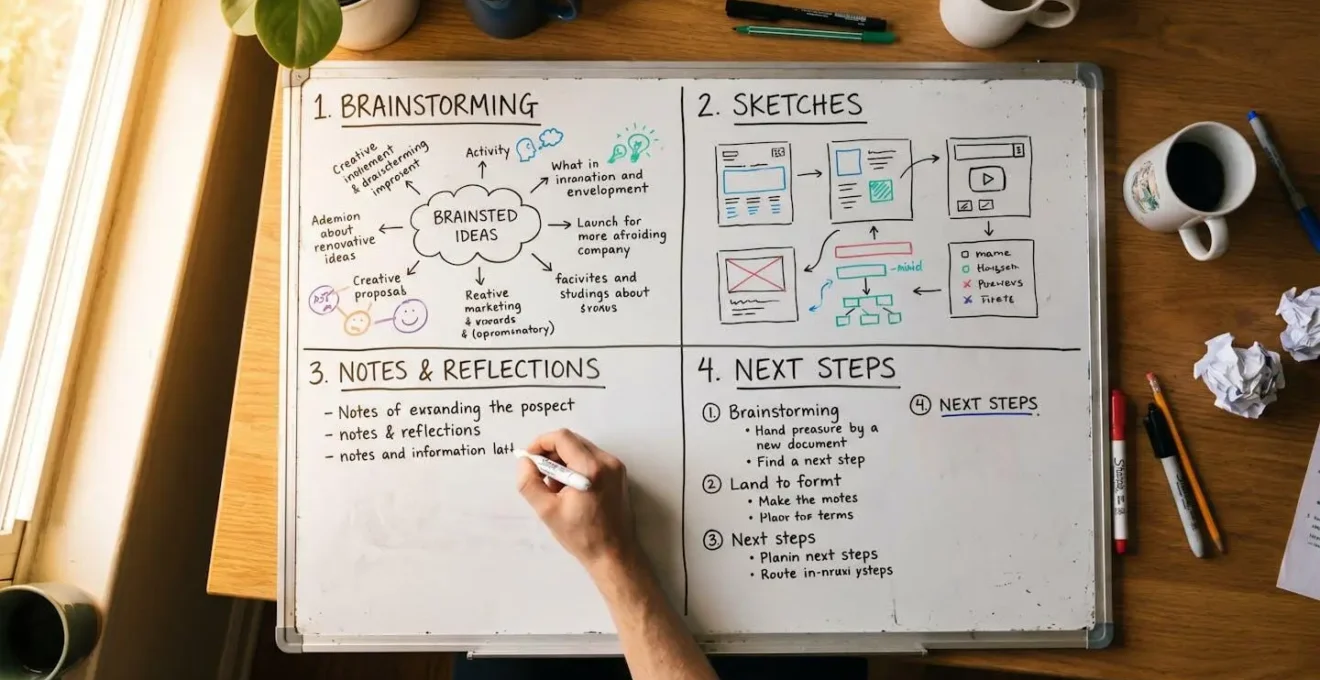 Schéma illustrant les quatre piliers du SEO : technique, sémantique, UX et gestion de projet, représentés sur un tableau